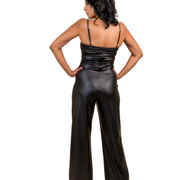 Leather jump suit